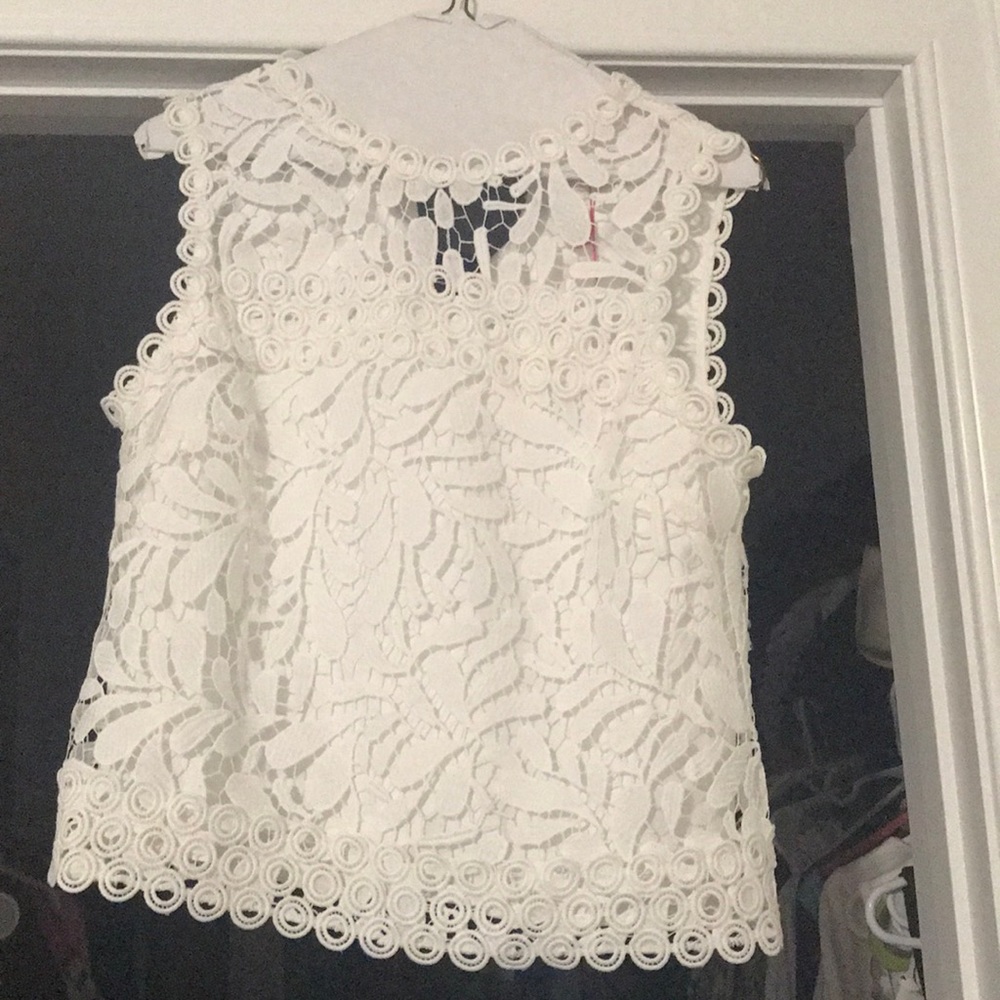 White lace shirt